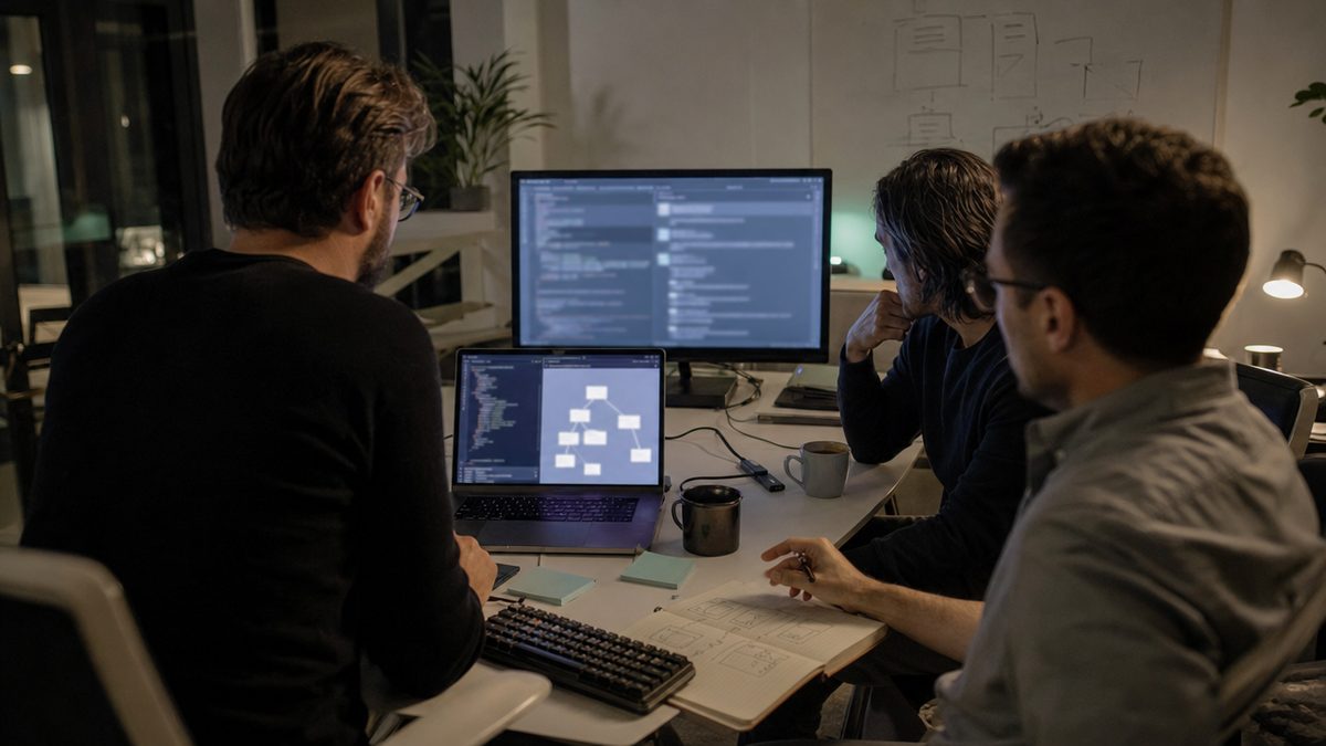Engineering team reviewing Vue interview questions for experienced candidates